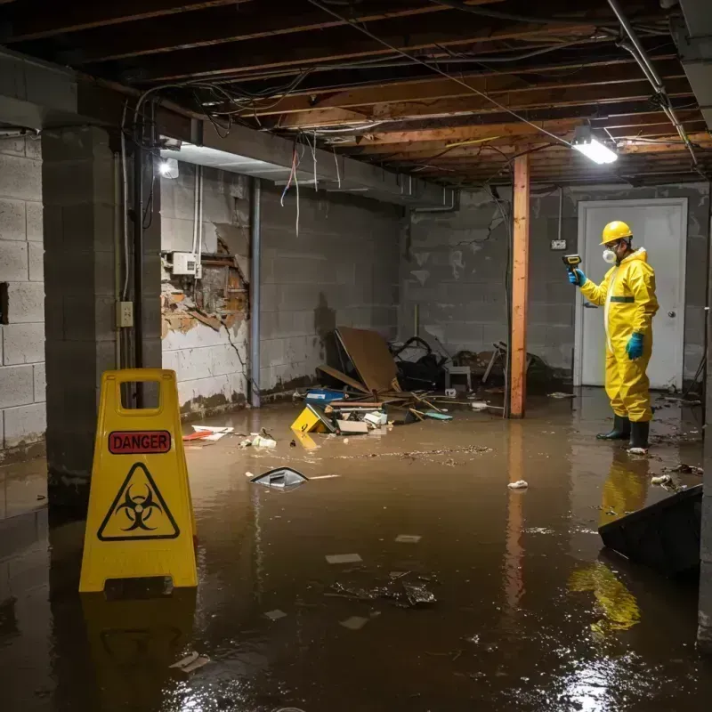 Flooded Basement Electrical Hazard in Shrewsbury, MO Property