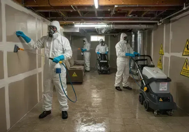 Basement Moisture Removal and Structural Drying process in Shrewsbury, MO